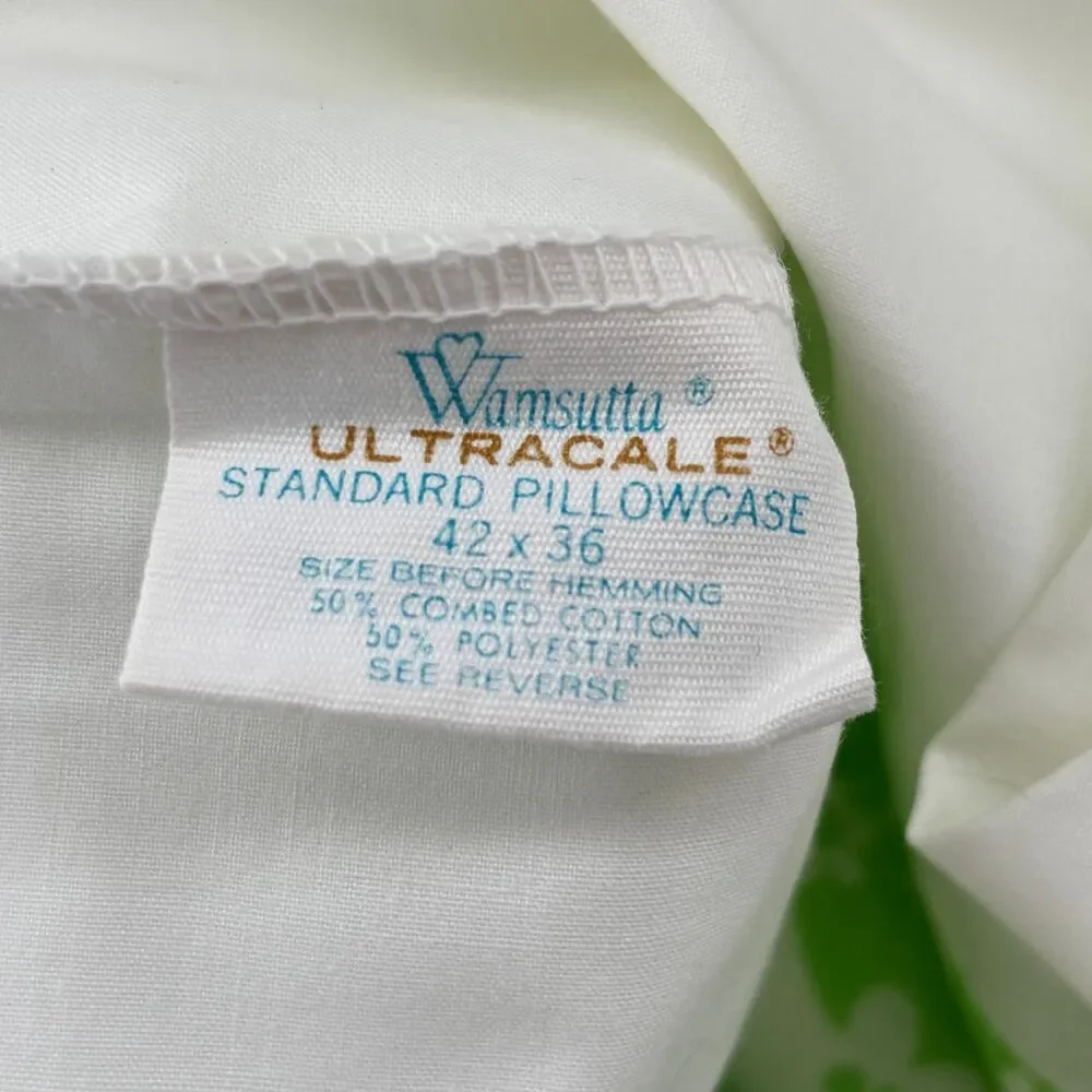 Vintage Cottagecore Wamsutta Ultracale Double Sheet Set Patchwork Print Country